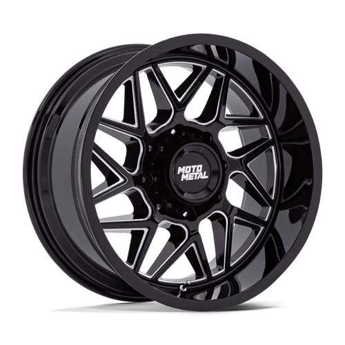 20x9 moto metal mo812 turbine gloss black milled wheel 6x5.5 bolt pattern 20mm offset