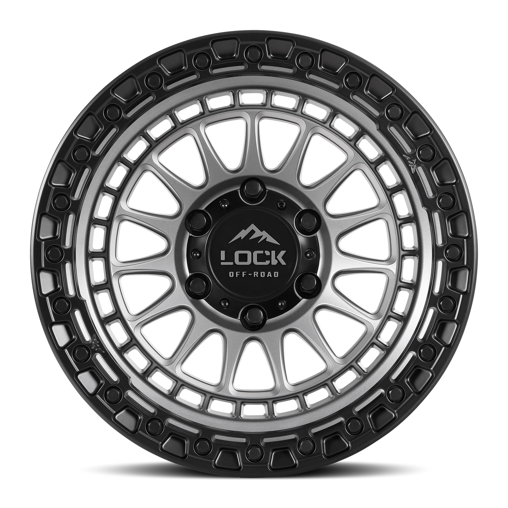 17x9 lock off-road mojave matte grey w matte black ring wheel 6x5.5 bolt pattern 0mm offset