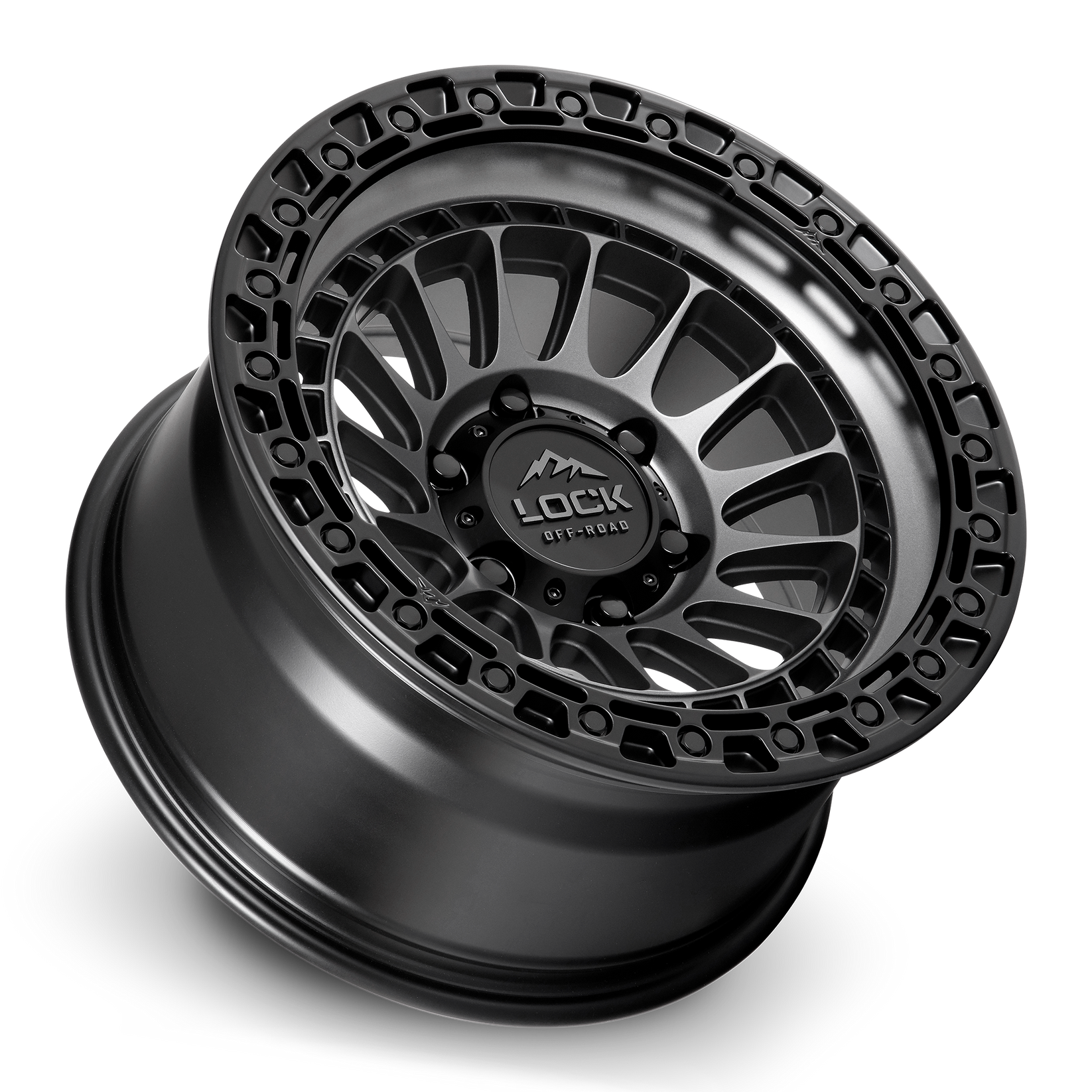 17x9 lock off-road mojave matte grey w matte black ring wheel 6x5.5 bolt pattern 0mm offset