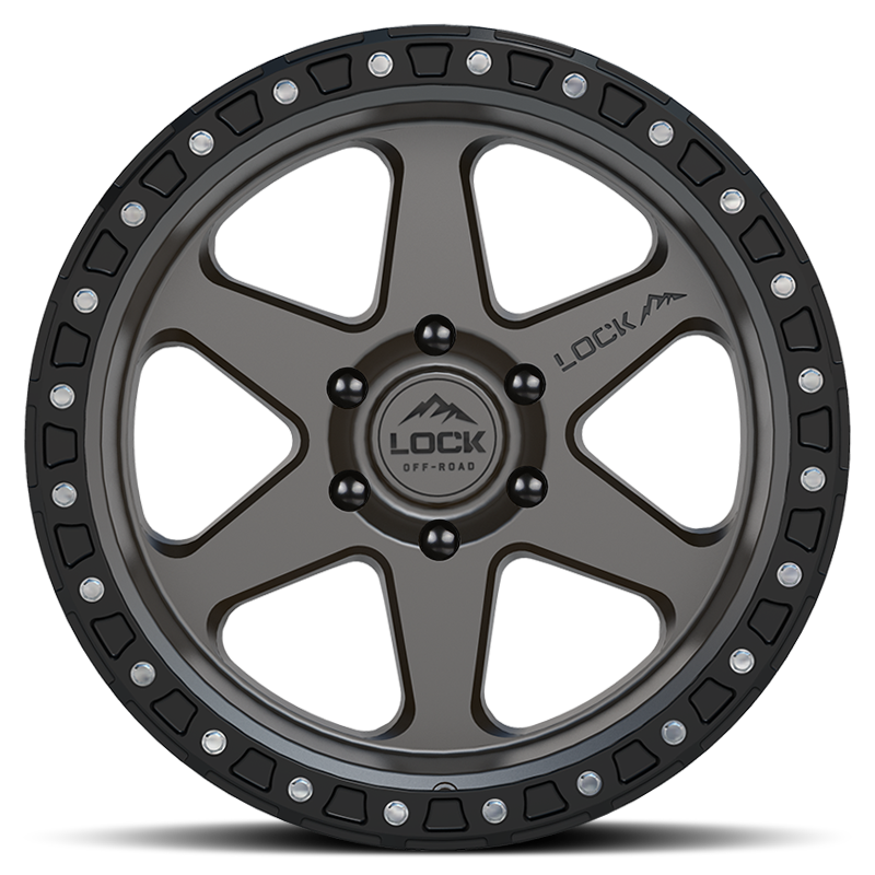 18x9 lock off-road olympus matte grey w matte black ring wheel 6x5.5 bolt pattern 1mm offset