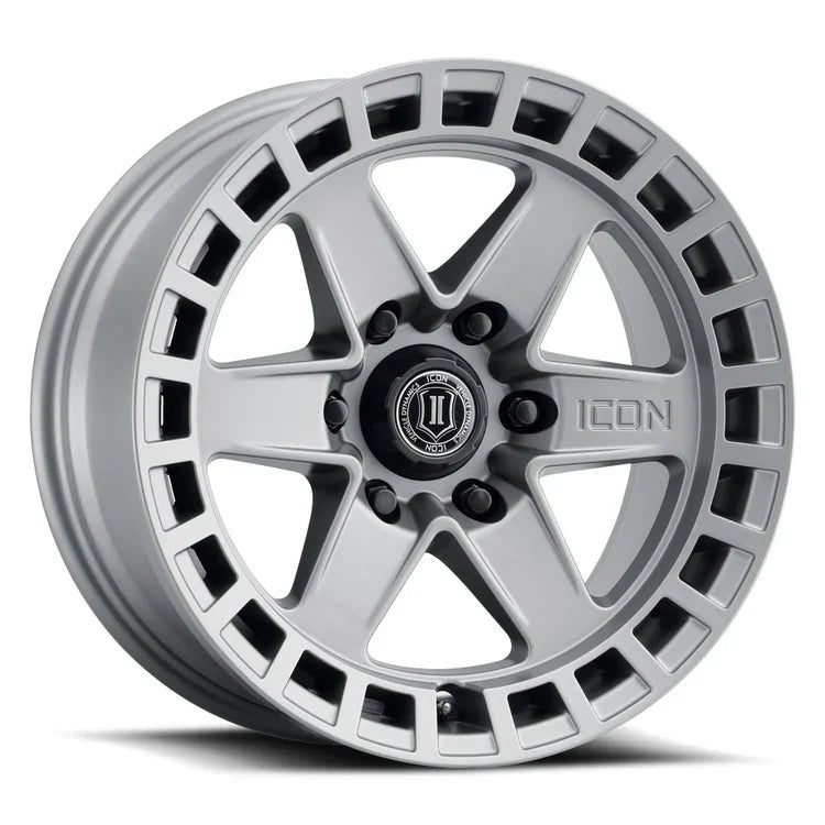 17x8.5 Icon Alloys Raider Titanium Wheel 6x5.5 Bolt Pattern 0mm Offset