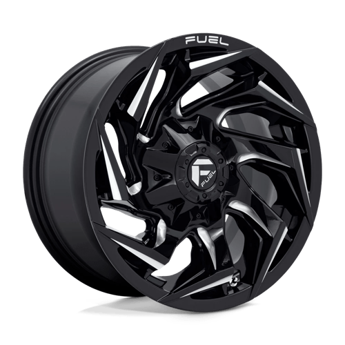 22x12 fuel off road d753 reaction gloss black milled wheel 5x4.5 bolt pattern 44mm offset