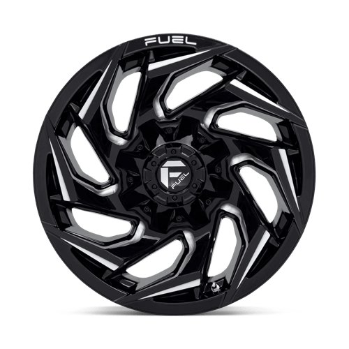 20x10 fuel off road d753 reaction gloss black milled wheel 6x5.5 bolt pattern 18mm offset