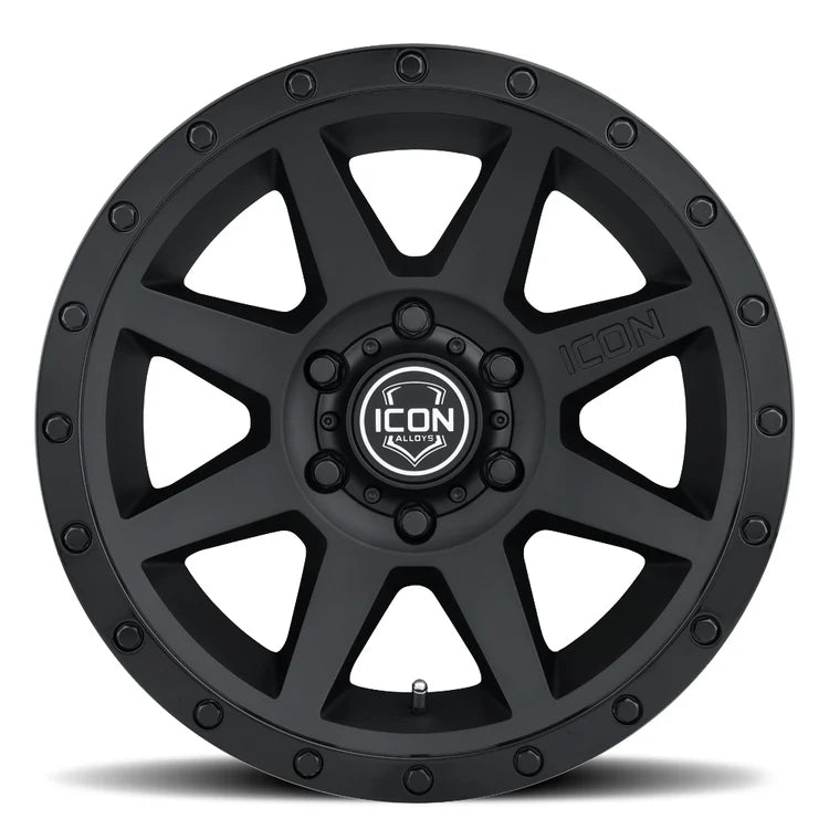 18x9 Icon Alloys Rebound Double Black Wheel 6x5.5 Bolt Pattern 0mm Offset
