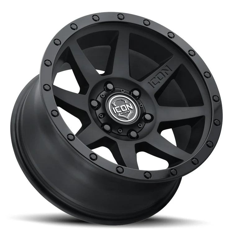 18x9 Icon Alloys Rebound Double Black Wheel 6x5.5 Bolt Pattern 0mm Offset