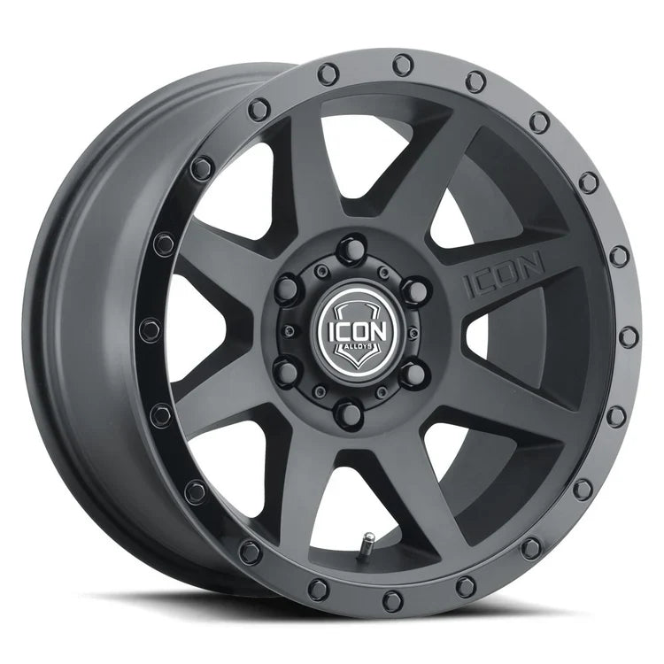 18x9 Icon Alloys Rebound  Double Black Wheel 6x5.5 Bolt Pattern 0mm Offset
