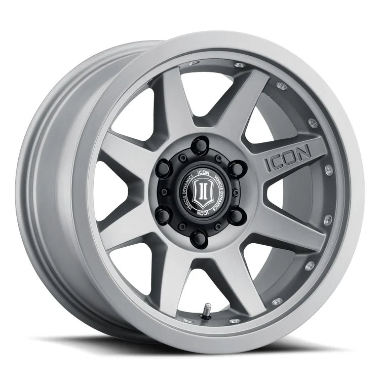 17x8.5  Icon Alloys Rebound Pro Titanium  Wheel 6x5.5 Bolt Pattern 25mm Offset