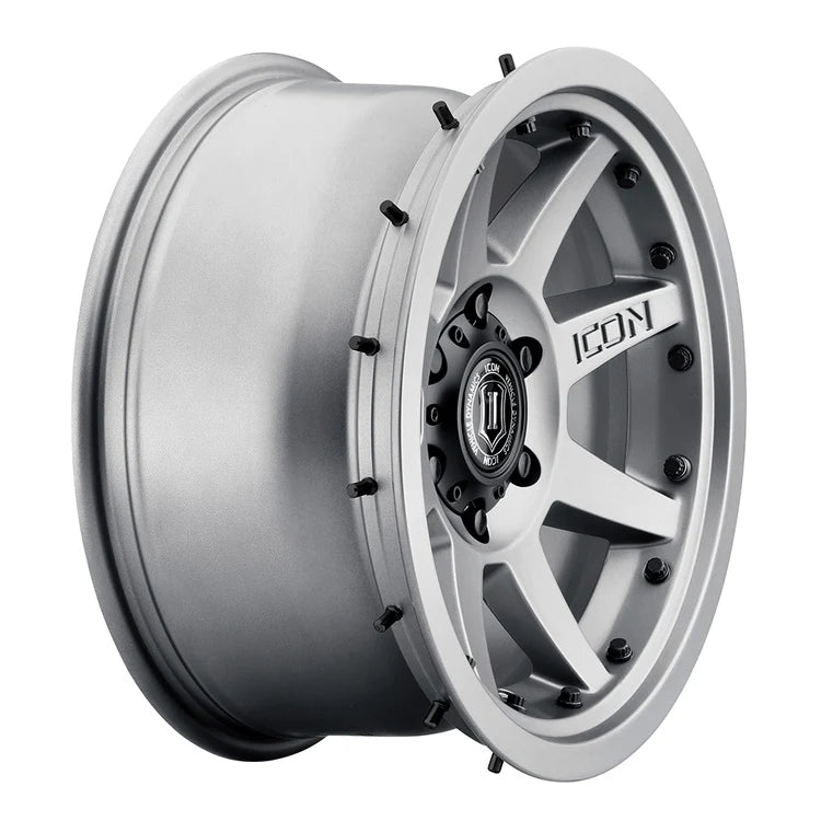 17x8.5  Icon Alloys Rebound Pro Titanium  Wheel 6x5.5 Bolt Pattern 25mm Offset