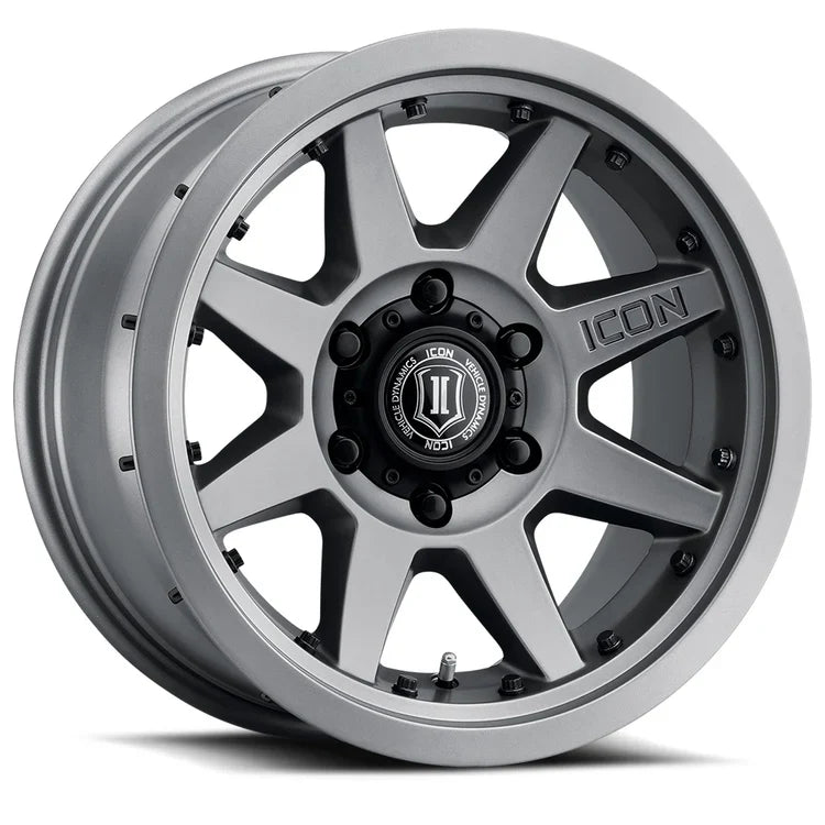 17x8.5  Icon Alloys Rebound Pro  Titanium  Wheel 6x5.5 Bolt Pattern 25mm Offset