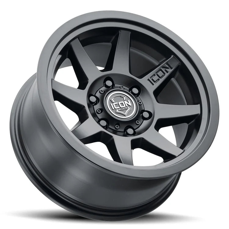 17x8.5  Icon Alloys Rebound SLX Satin Black Wheel 6x5.5 Bolt Pattern 25mm Offset