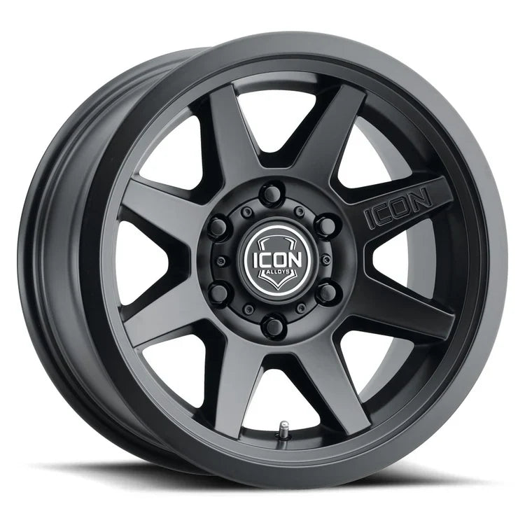 17x8.5  Icon Alloys Rebound SLX Satin Black Wheel 6x5.5 Bolt Pattern 25mm Offset