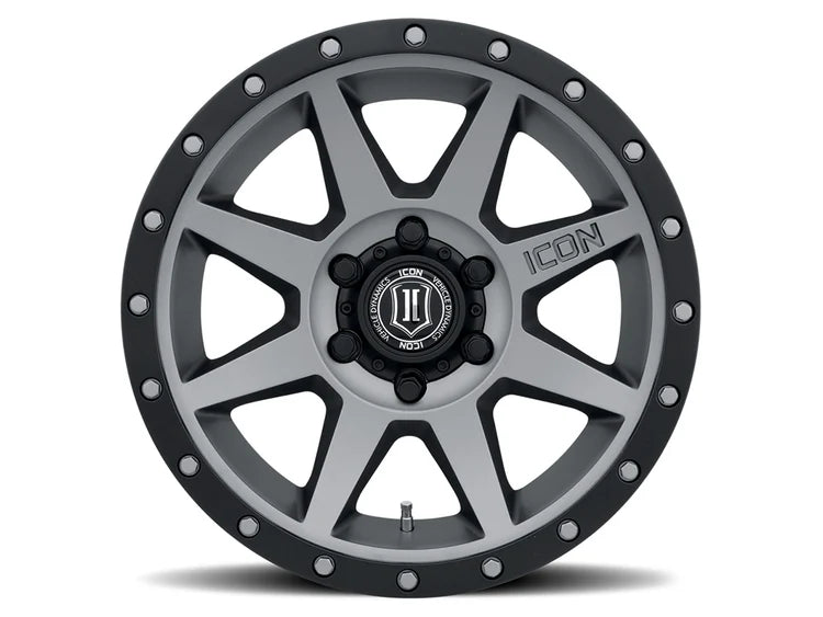 18x9 Icon Alloys Rebound Titanium  Wheel 6x5.5 Bolt Pattern 25mm Offset