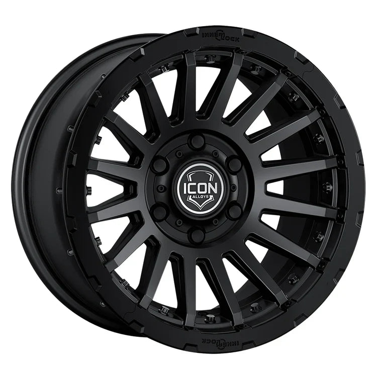 17x8.5 Icon Alloys Recon Pro Satin Black Wheel 6x5.5 Bolt Pattern 25mm Offset