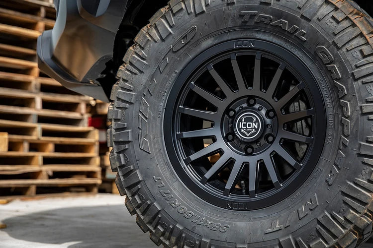 17x8.5 Icon Alloys Recon SLX Satin Black Wheel 6x5.5 Bolt Pattern 25mm Offset