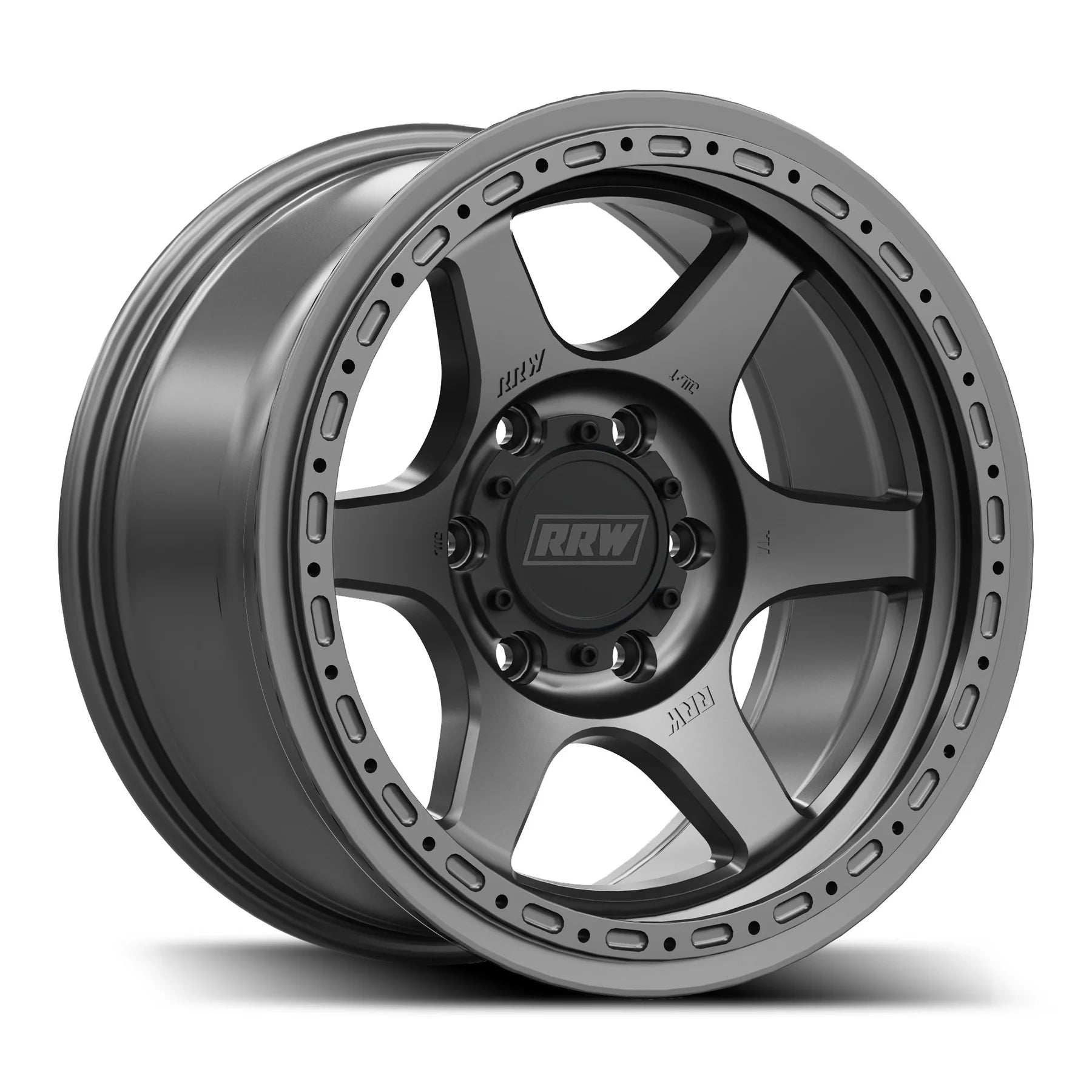 17x8.5 RRW RR2-H Flow Formed Hybrid Gunmetal Wheel 6x5.5 Bolt Pattern 0mm Offset