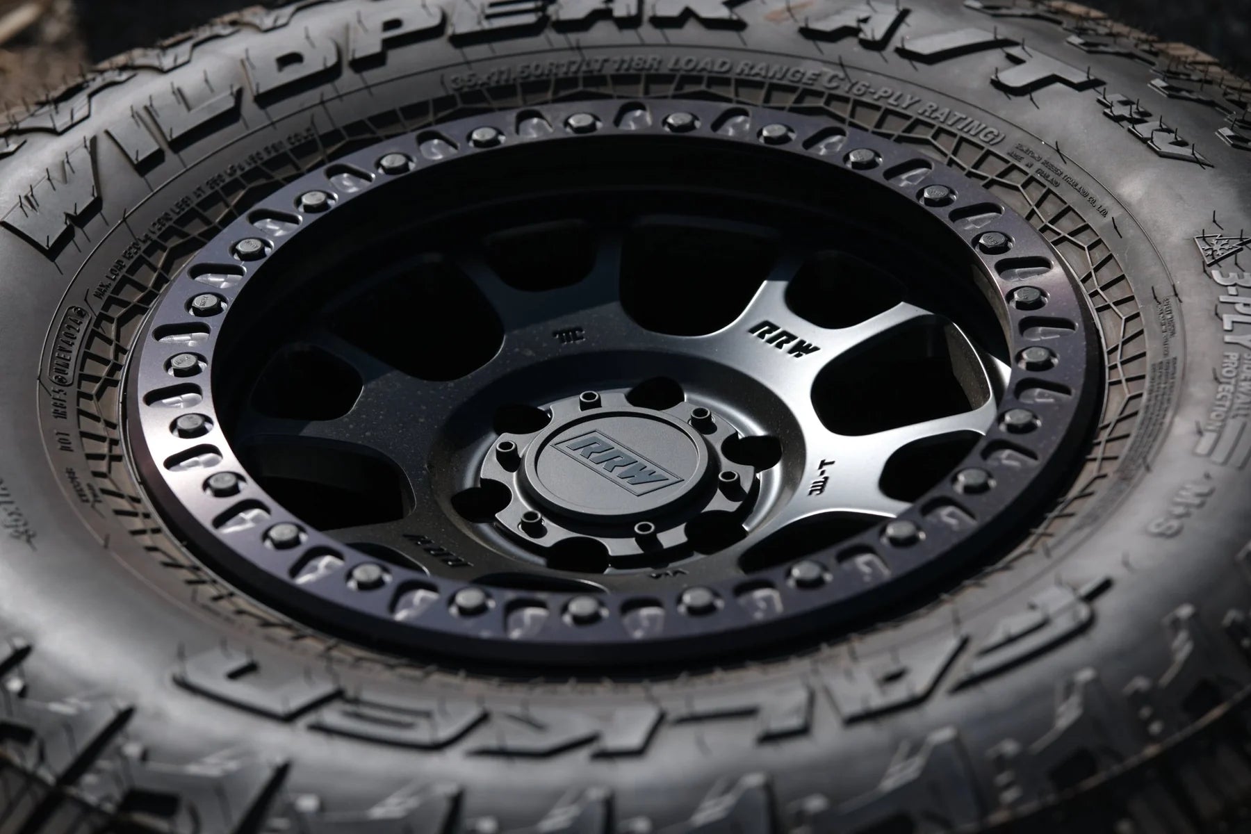 17x8.5 RRW RR5-H Flow Formed Hybrid Black Wheel 6x5.5 Bolt Pattern -25mm Offset