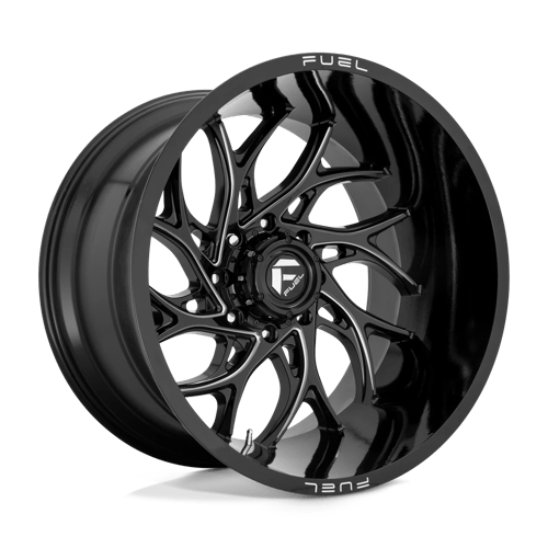 24x12 fuel off road d741 runner gloss black milled wheel 6x5.5 bolt pattern 44mm offset