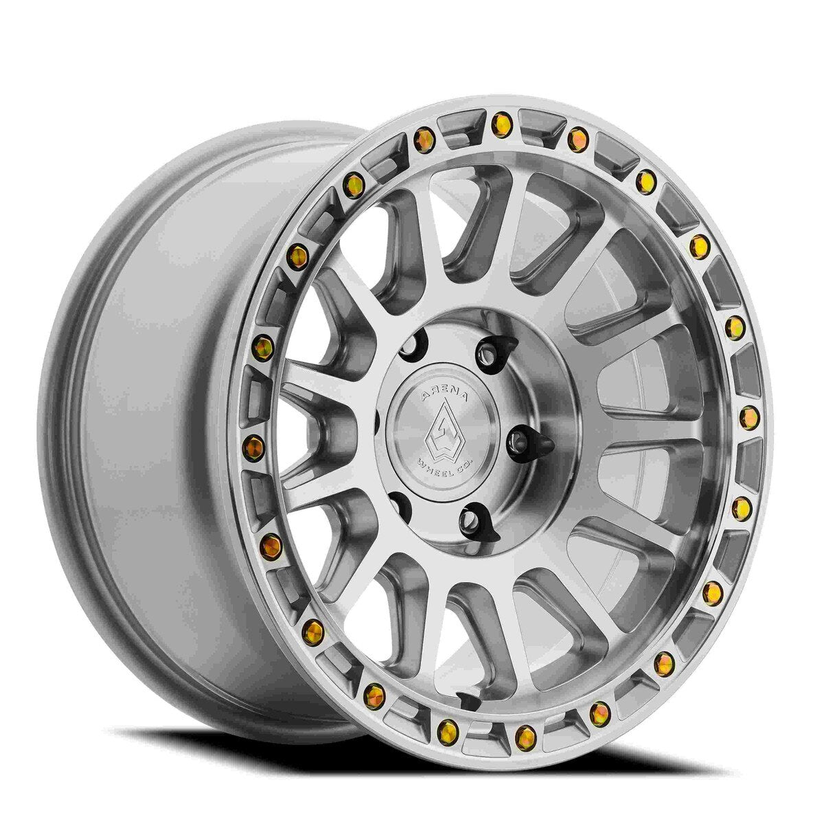 17x9 Arena A144 Spector Gloss Silver Machine Wheel 6x5.5 Bolt Pattern 0mm Offset