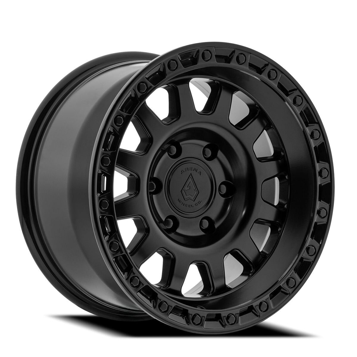 17x9 Arena A143 Sting Satin Black Gloss Lip Wheel 6x5.5 Bolt Pattern 0mm Offset