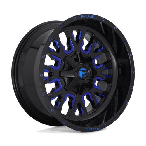 20x10 fuel off road d645 stroke gloss black blue tinted clear wheel 6x5.5 bolt pattern 19mm offset