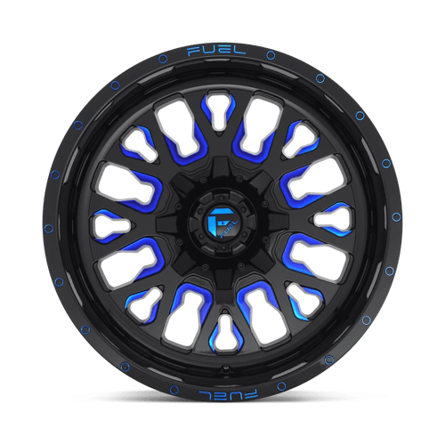 20x10 fuel off road d645 stroke gloss black blue tinted clear wheel 6x5.5 bolt pattern 19mm offset