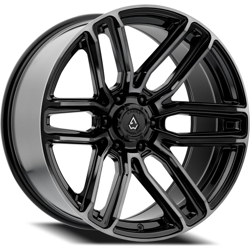 22x9.5 Arena A111 Supreme Blk Brushed DDT Wheel 6x5.5 Bolt Pattern 20mm Offset