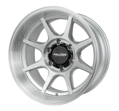 17x9 Falcon Wheels T8 Seeker Silver Brush Face Wheel 6x5.5 Bolt Pattern -38mm Offset