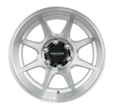 17x9 Falcon Wheels T8 Seeker Silver Brush Face Wheel 6x5.5 Bolt Pattern -38mm Offset