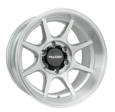 17x9 Falcon Wheels T8 Seeker Silver Brush Face Wheel 6x5.5 Bolt Pattern -38mm Offset