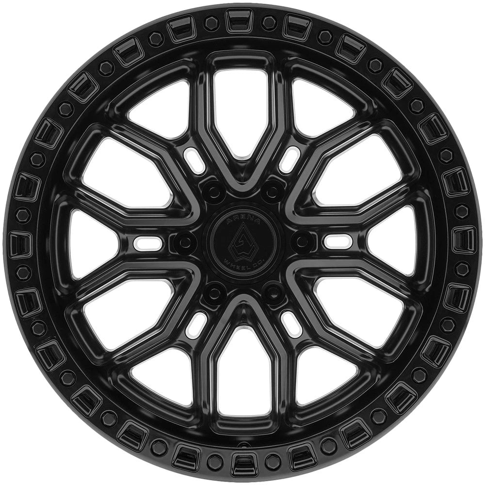 20x9 Arena A120 Terra Satin Black Black Lip Wheel 6x5.5 Bolt Pattern 0mm Offset