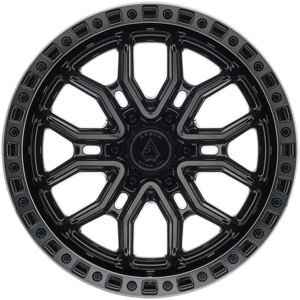 20x9 Arena A120 Terra Black Machined Ddt Lip Wheel 6x5.5 Bolt Pattern 0mm Offset