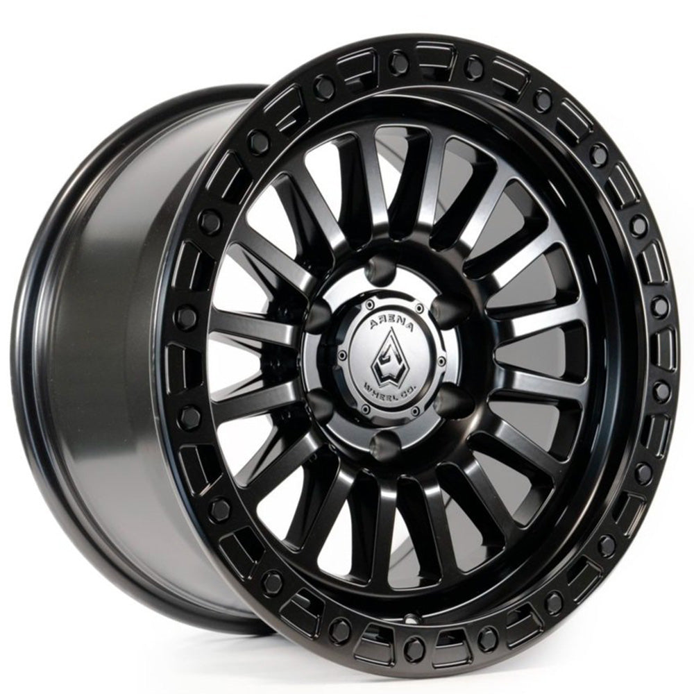 17x9 Arena A108 Trophy Satin Black Wheel 6x5.5 Bolt Pattern 1mm Offset