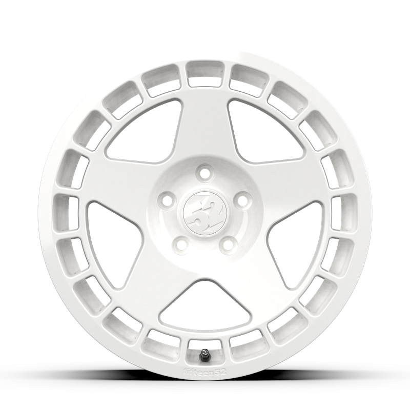 18x8.5 Fifteen 52 Turbomac Gloss White Wheel 5x4.5 Bolt Pattern +30mm Offset