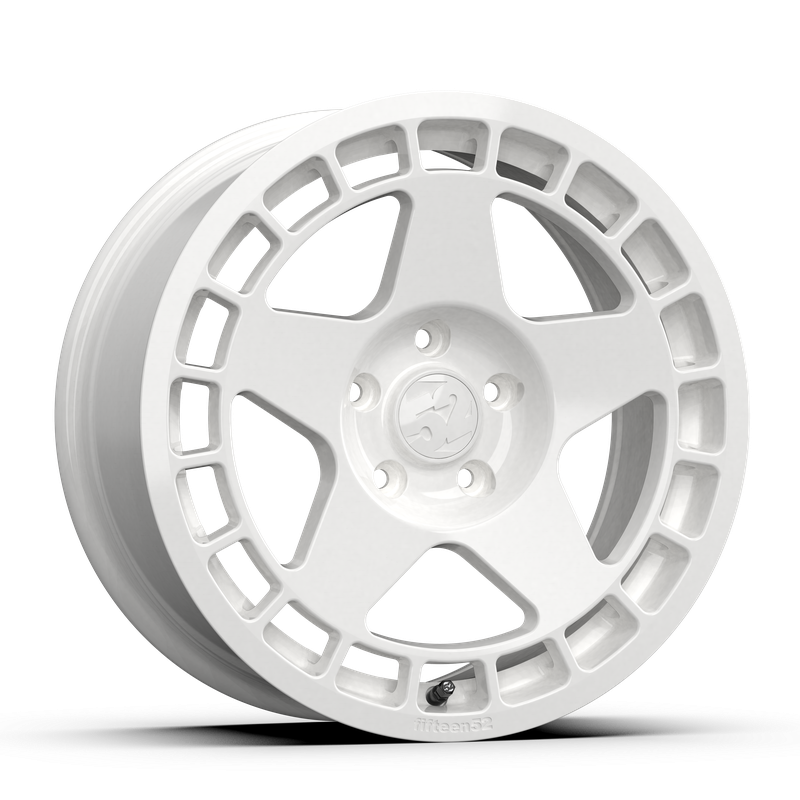 18x8.5 Fifteen 52 Turbomac Gloss White Wheel 5x4.5 Bolt Pattern +30mm Offset
