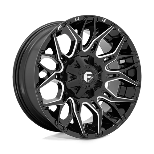 22x12 fuel off road d769 twitch glossy black milled wheel 6x5.5 bolt pattern 44mm offset