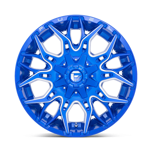 20x9 fuel off road d770 twitch anodized blue milled wheel 5x4.5 bolt pattern 1mm offset