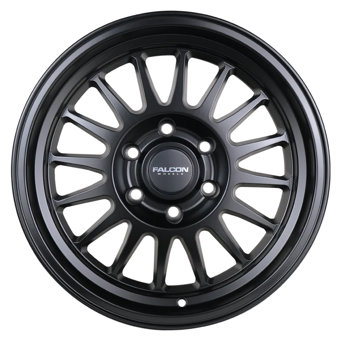 17x9 Falcon Wheels TX2 Stratos Matte Black Wheel 6x5.5 Bolt Pattern -12mm Offset