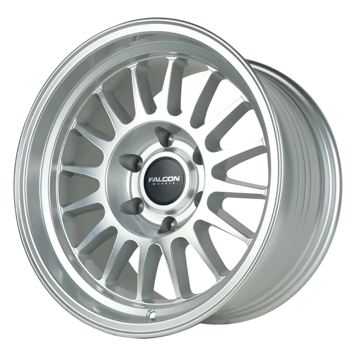 17x9 Falcon Wheels TX2 Stratos Silver W/Full Machined Face Wheel 6x5.5 Bolt Pattern -12mm Offset