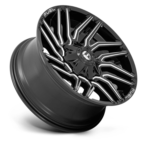 20x9 fuel off road d773 typhoon gloss black milled wheel 6x5.5 bolt pattern 1mm offset