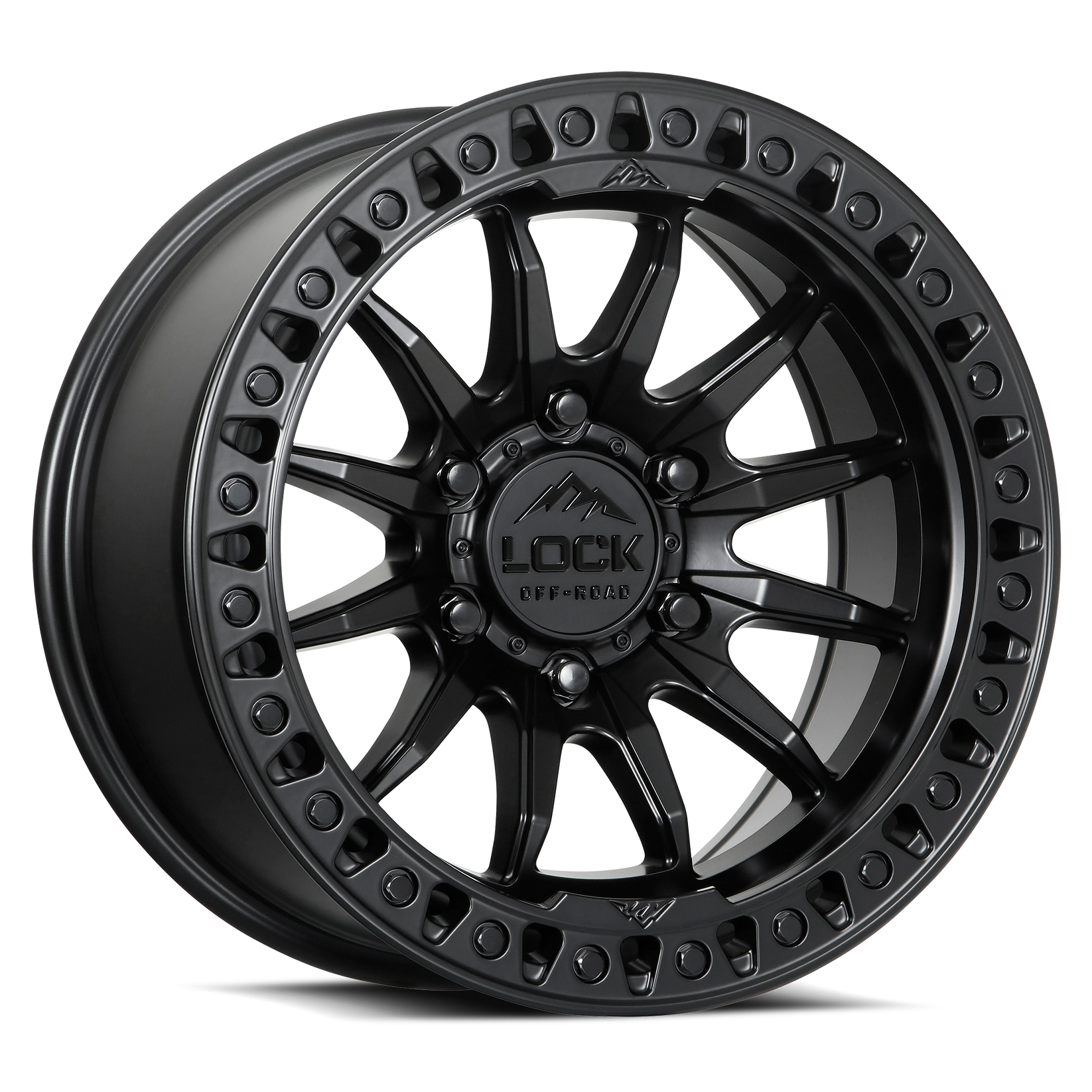 20x9 lock off-road trail matte black w matte black ring wheel 6x5.5 bolt pattern 20mm offset