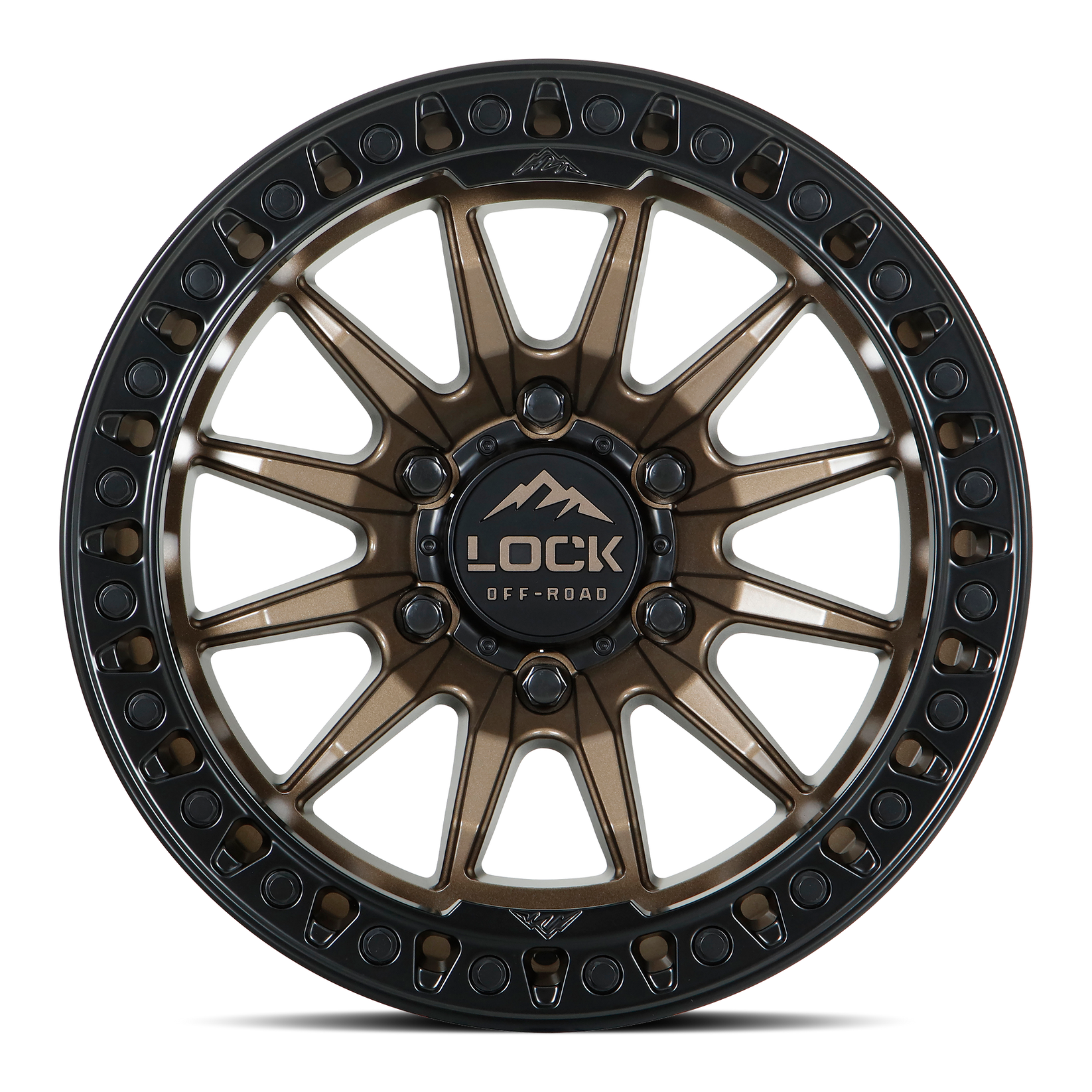 17x8 5 lock off-road trail matte bronze w matte black ring wheel 6x5.5 bolt pattern 25mm offset