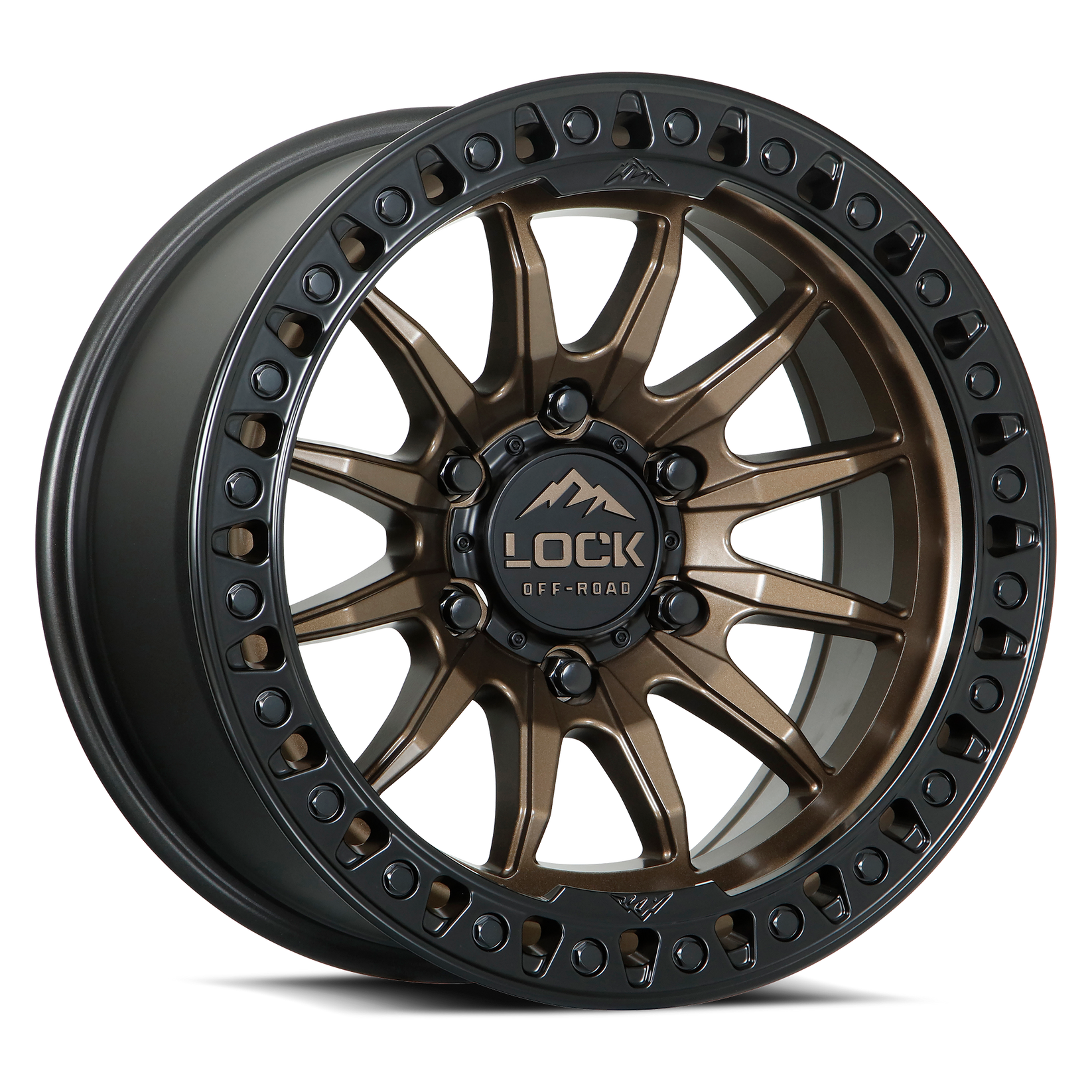 17x9 lock off-road trail matte bronze w matte black ring wheel 6x5.5 bolt pattern 1mm offset