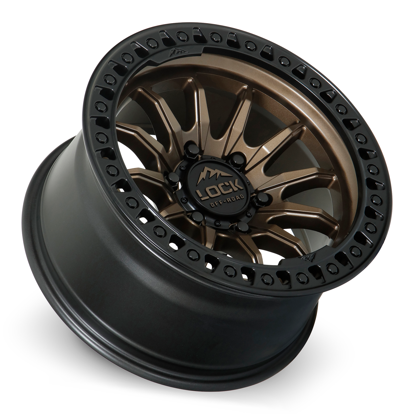 17x8 5 lock off-road trail matte bronze w matte black ring wheel 6x5.5 bolt pattern 25mm offset