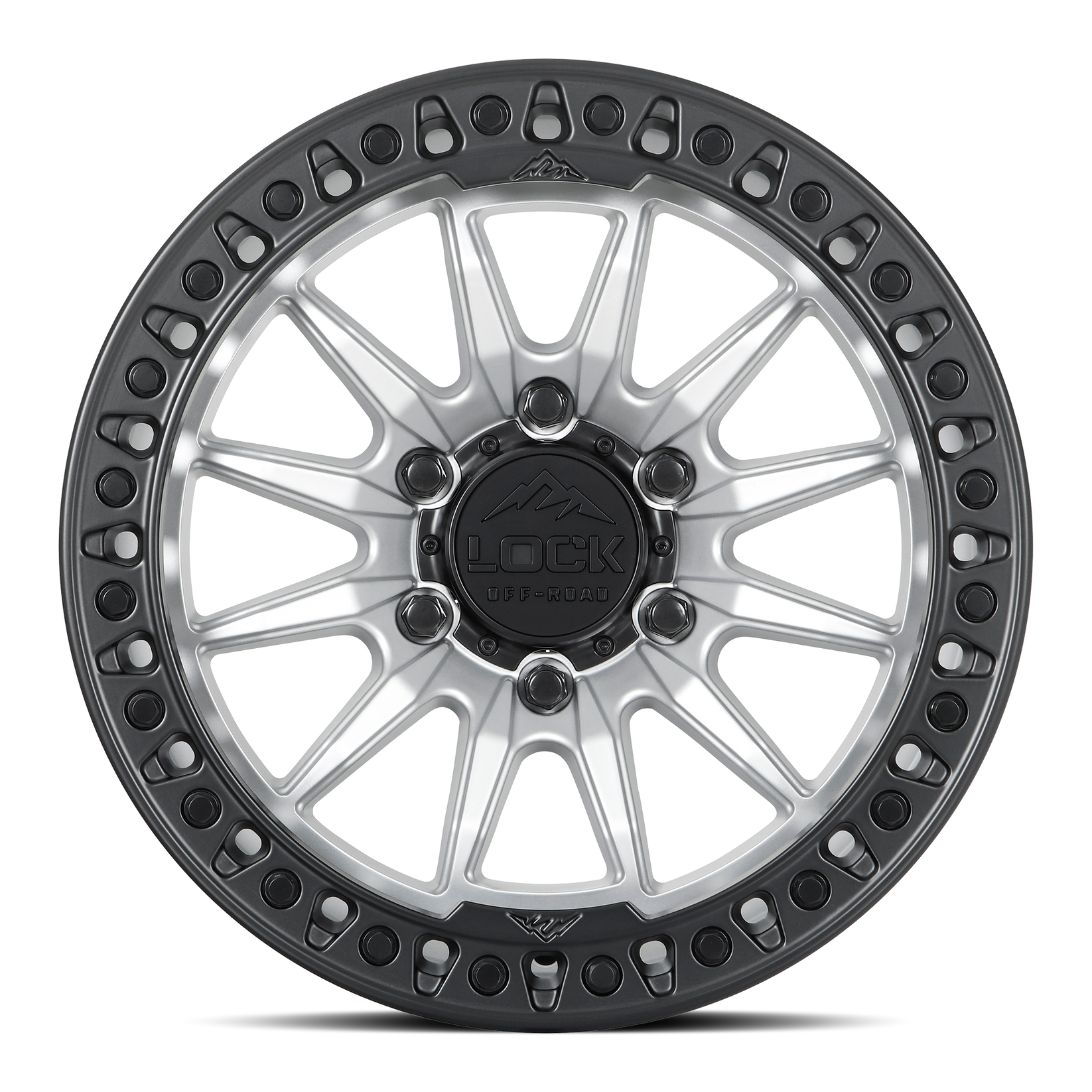 17x9 lock off-road trail matte silver w matte black ring wheel 6x5.5 bolt pattern 1mm offset