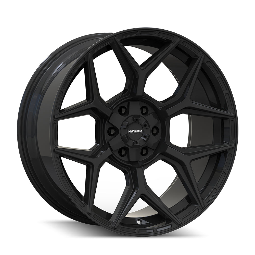 22x10 Mayhem Vanquish Gloss Black Wheel 6x5.5 Bolt Pattern -19mm Offset