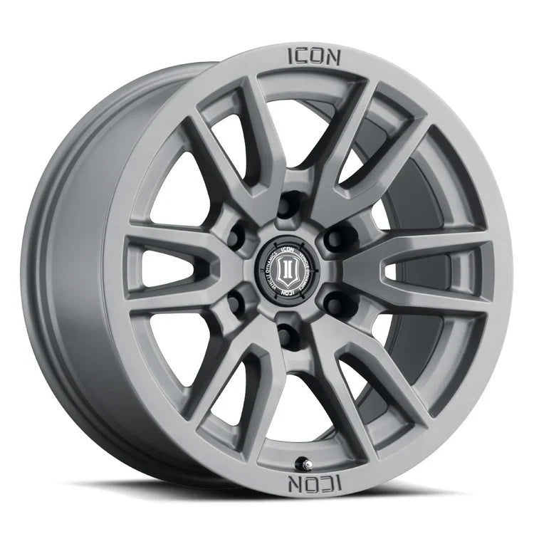 17x8.5 Icon Alloys Vector 6 Titanium  Wheel 6x5.5 Bolt Pattern 25mm Offset