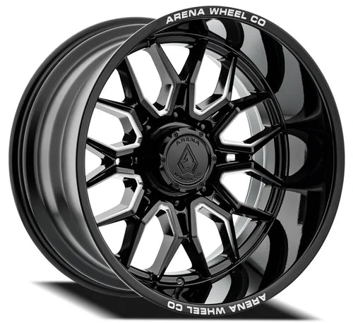 20x10 arena wheel a117 violator gloss black and milled wheel 6x5.5 bolt pattern 18mm offset