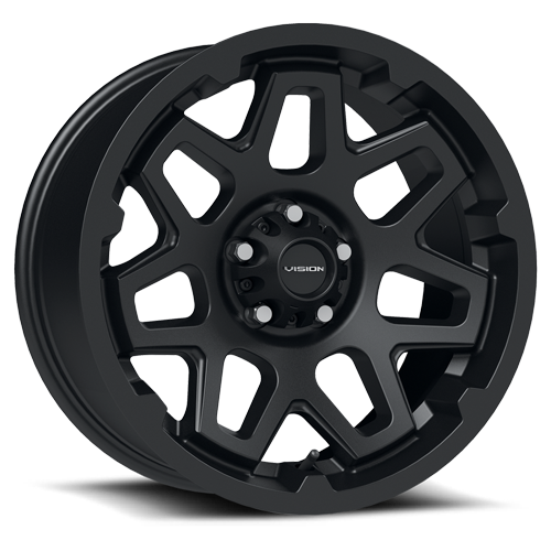 18x9 Vision 416 Se7en Satin Black Wheel 5x4.5 Bolt Pattern 18mm Offset