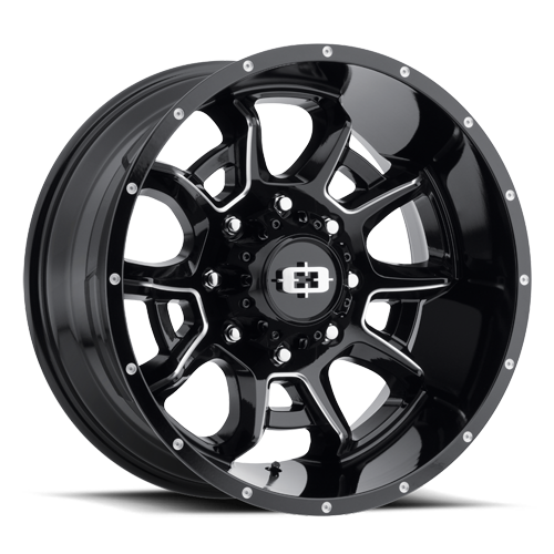 20x12 Vision 415 Bomb Gloss Black Milled Spoke Wheel 6x5.5 Bolt Pattern -51mm Offset
