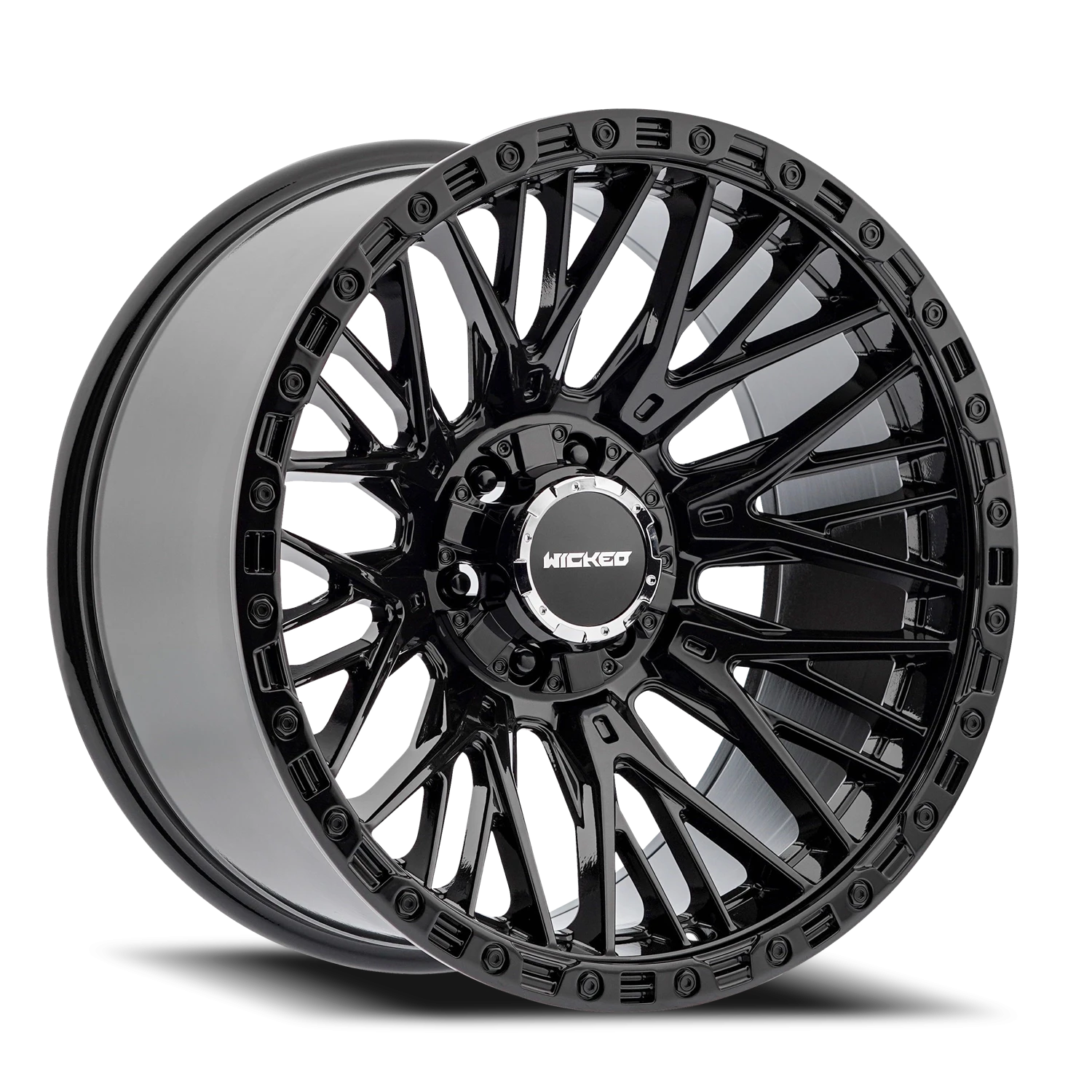 20x10 Wicked Off-Road W827 Gloss Black Wheel 6x5.5 Bolt Pattern -18mm Offset